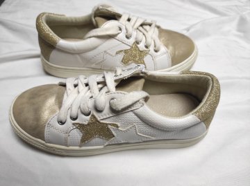 Sneakers blanc doré