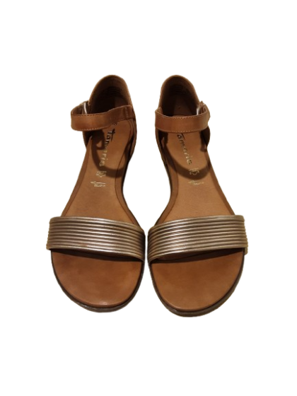 Sandales en cuir camel et rose gold - TAMARIS t38 de seconde main