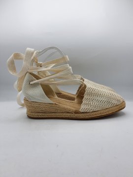 Espadrilles compensées DE MARQUE INCONNUE beiges de seconde main