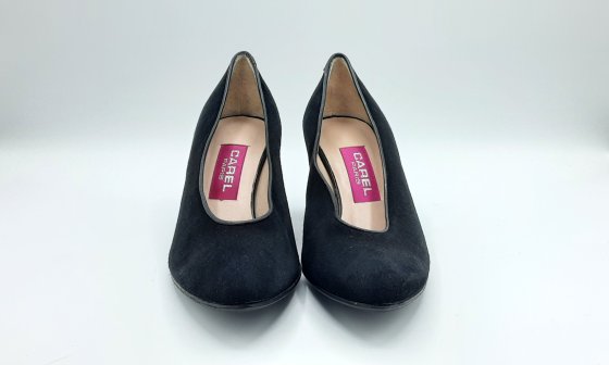 Escarpin noir en cuir nubuck de seconde main