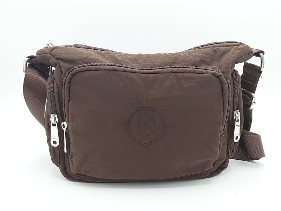 Sac a main marron bandoulière textile de seconde main