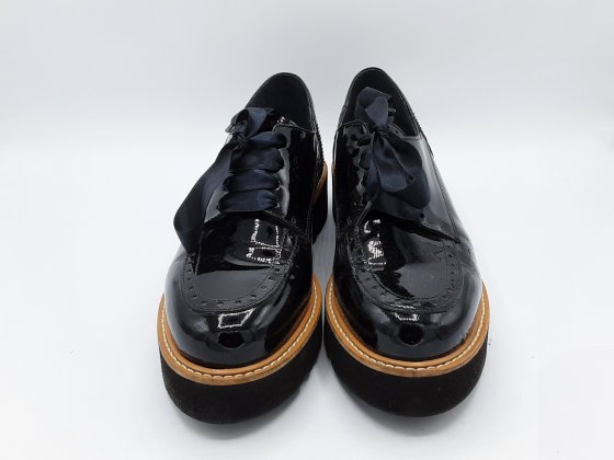 Derbies compensées Cuir vernies Myma noir 40 de seconde main