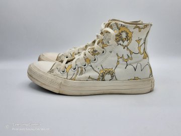 Tennis montantes blanches et jaunes - Converse T36 de seconde main