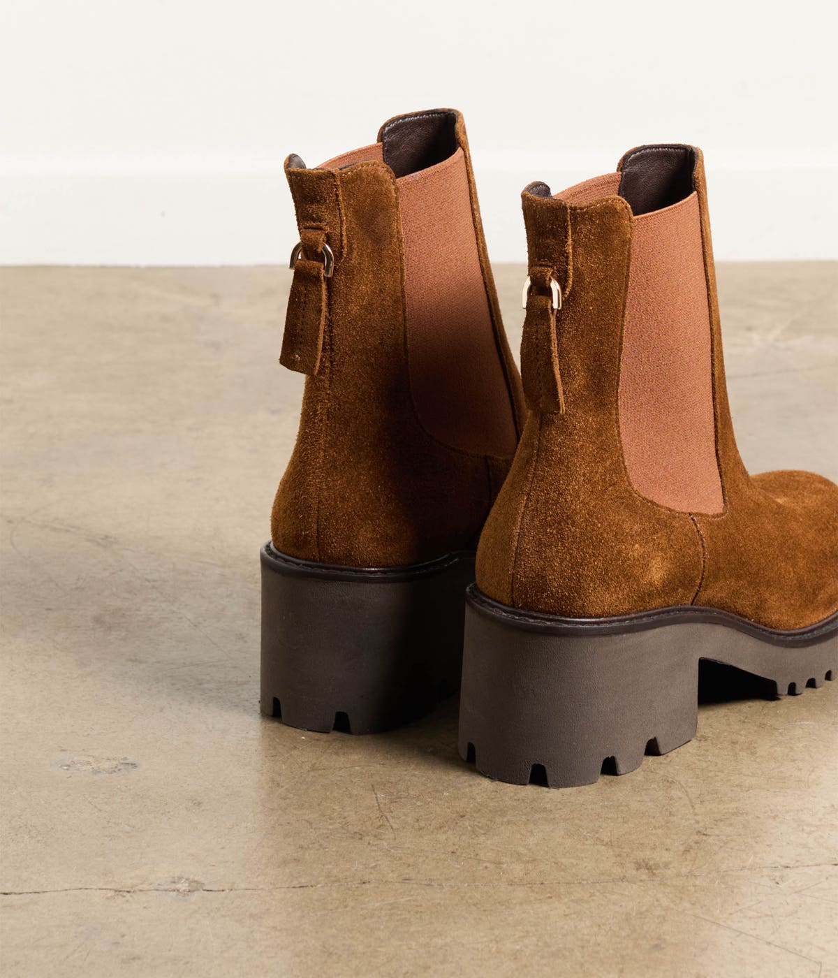 BOOTS À TALON ALPHA CAMEL