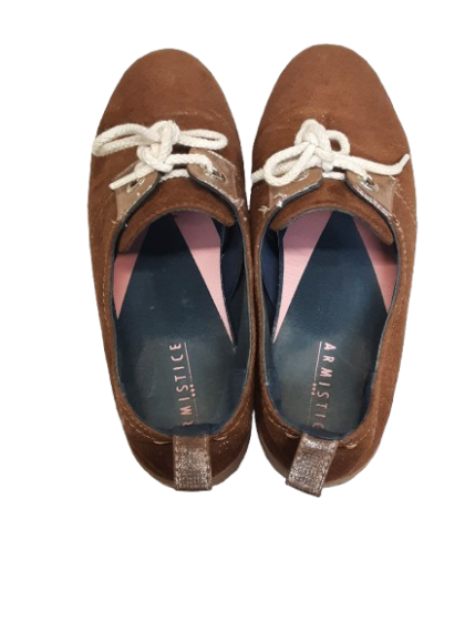 Armistice en cuir velours cognac/paillette T39 de seconde main