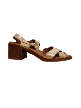 Sandale à talon dorée cuir ERAM T39 de seconde main