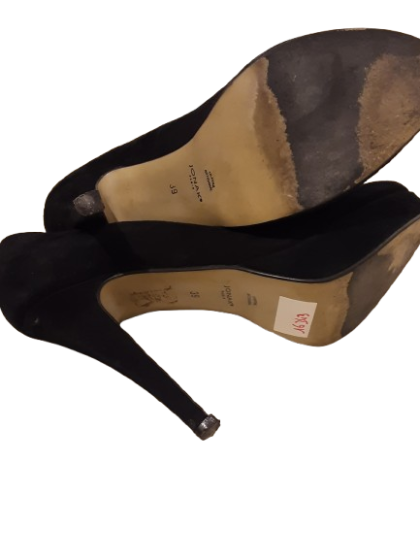 Escarpin à plateforme noir nubuck JONAK T.39 de seconde main