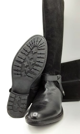 Paire de bottes bi-matière noir de seconde main