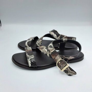Sandales plates python bocage