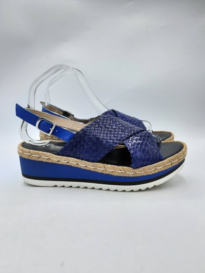 Sandales compensées KESS bleues de seconde main