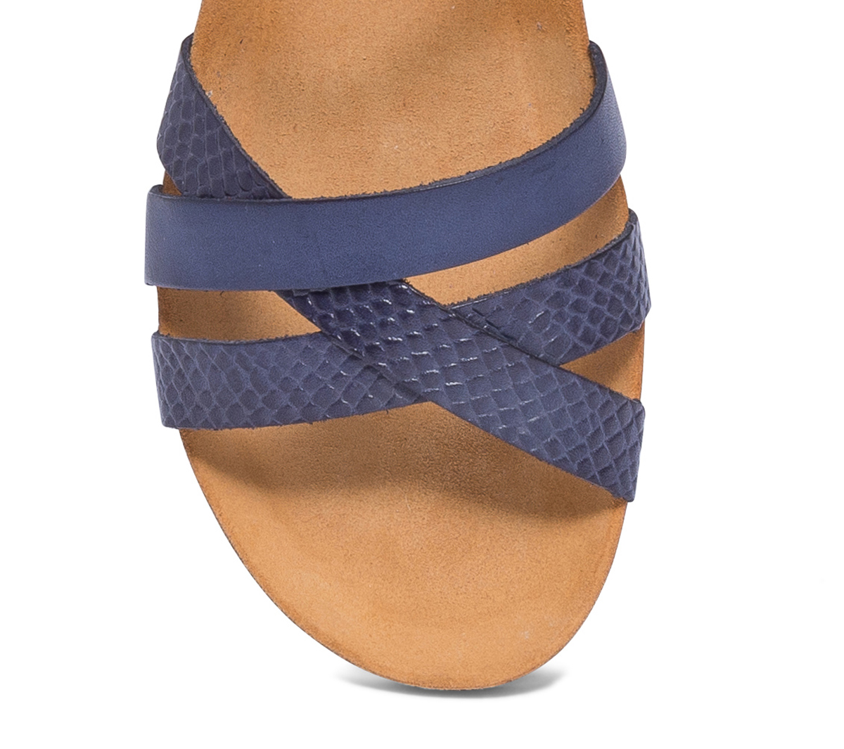 Sandale anatomique marine en cuir