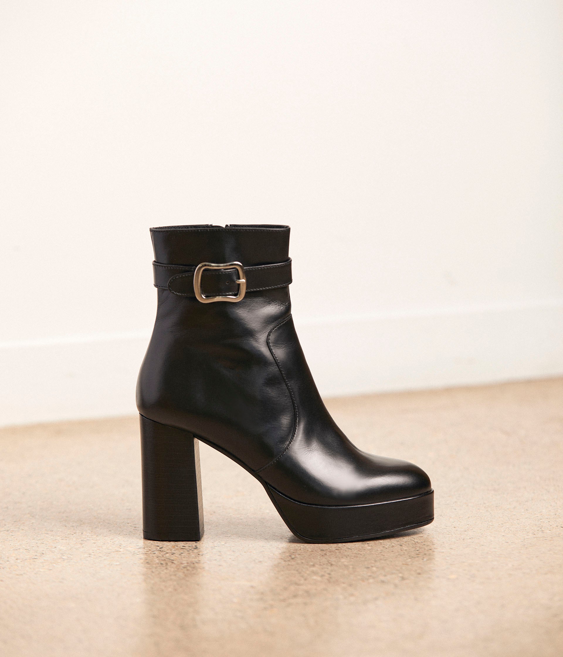 BOOTS À TALON AVENTINE NOIR