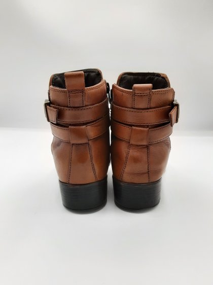 BOTTINES en cuir cognac Lily Mood - Seconde main
