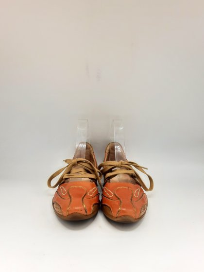 Ballerines à lacets orange