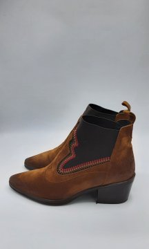 Bottines santiags Emanuelle Crasto marron de seconde main