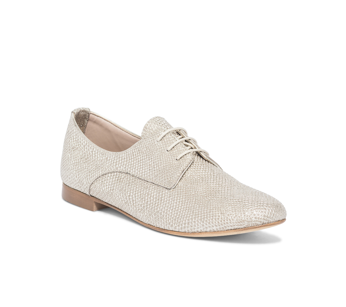Derby or en cuir embossé python