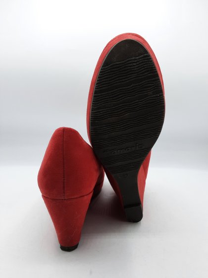 Escarpins compensés TAMARIS rouges de seconde main