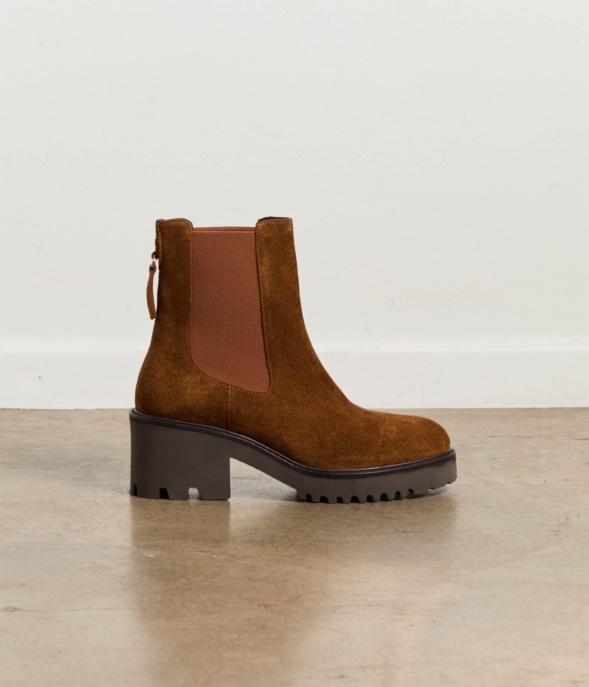 BOOTS À TALON ALPHA CAMEL