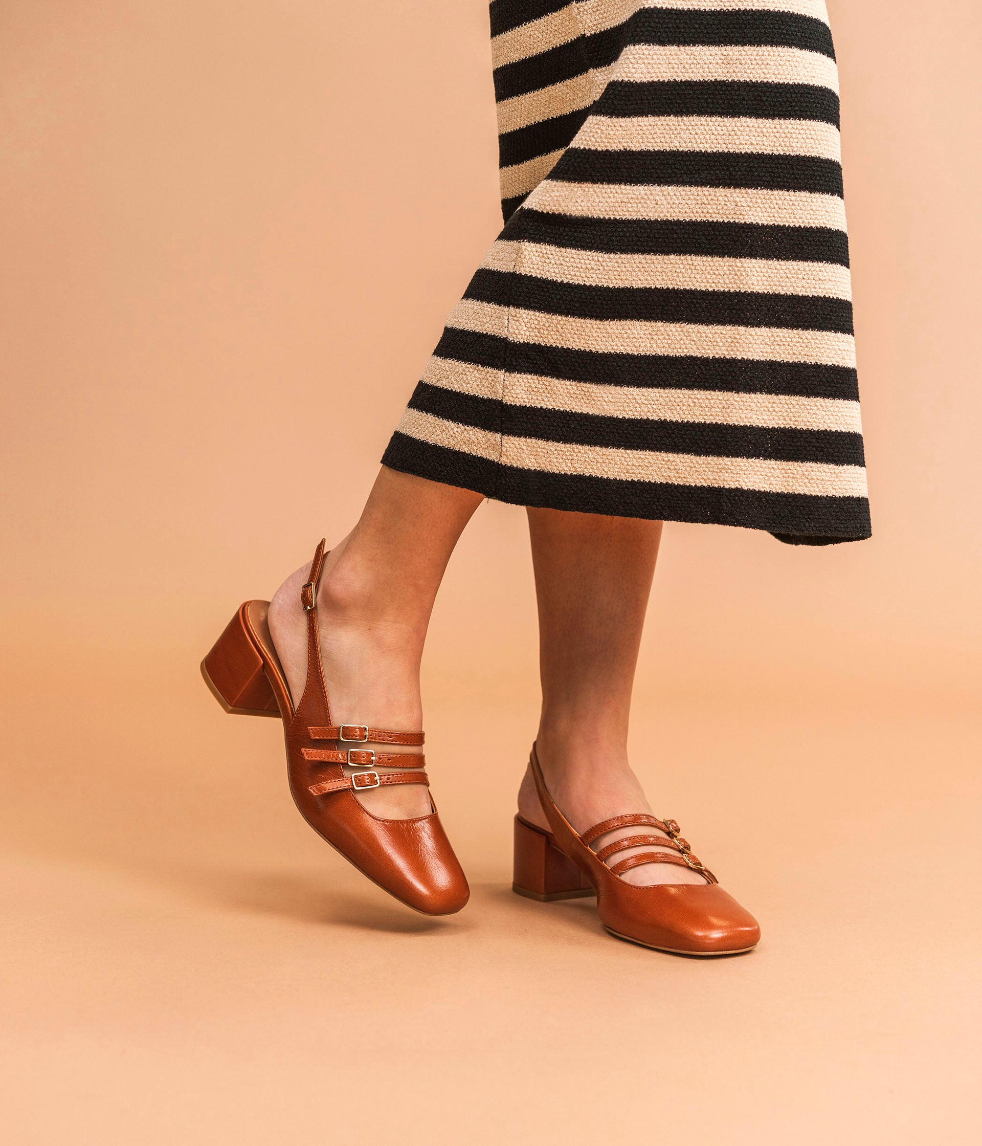 SLINGBACK DEMI COGNAC
