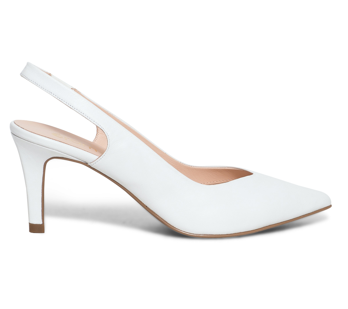 Slingback blanche en cuir
