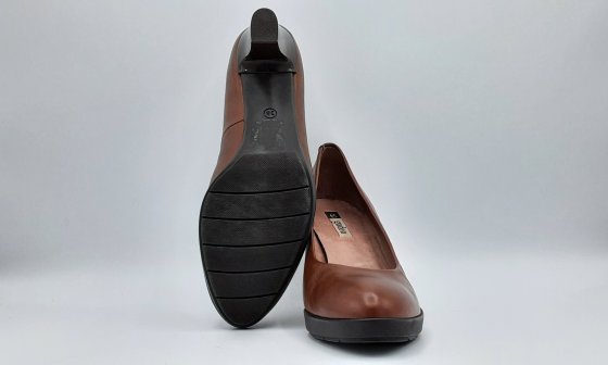 Escarpin cognac en cuir de seconde main