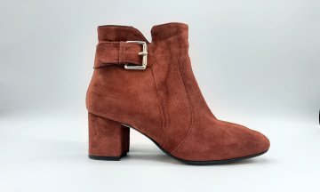Bottines terra cota en cuir nubuck de seconde main