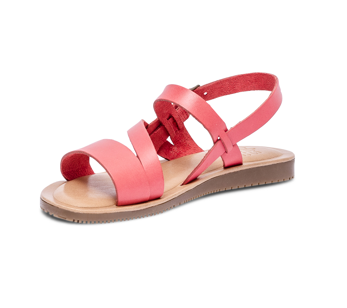 Sandale TBS rouge en cuir