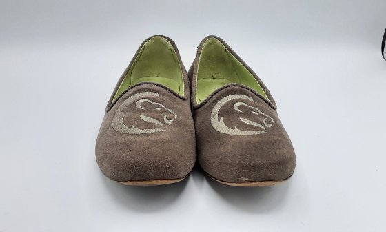 Ballerine taupe en nubuck de seconde main