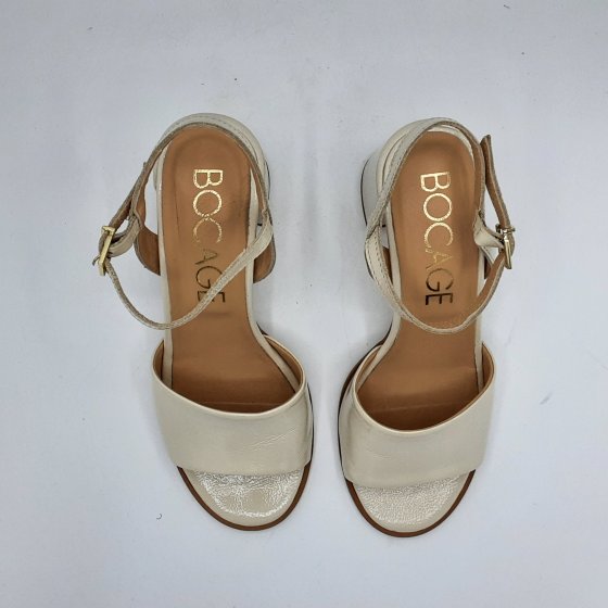 Sandales à talons beige Bocage de seconde main