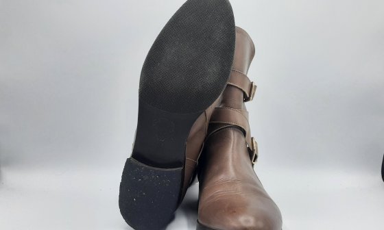 Bottines taupe en cuir de seconde main