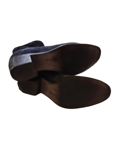 bottine bleu marine en cuir velours MINKA de seconde main