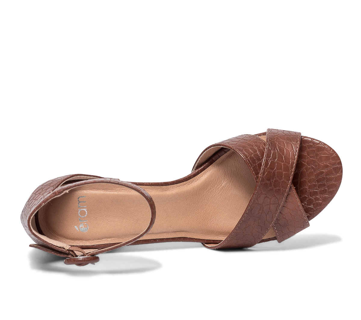 Sandale marron embossée python