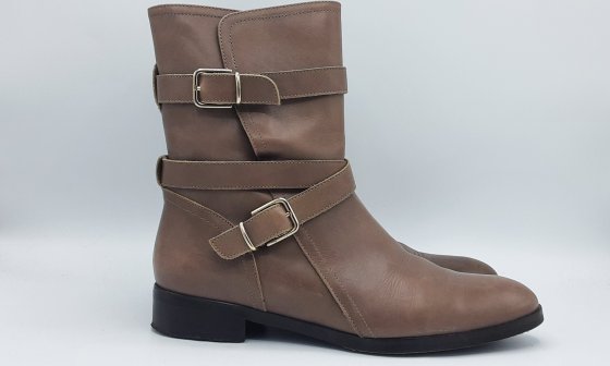 Bottines taupe en cuir de seconde main