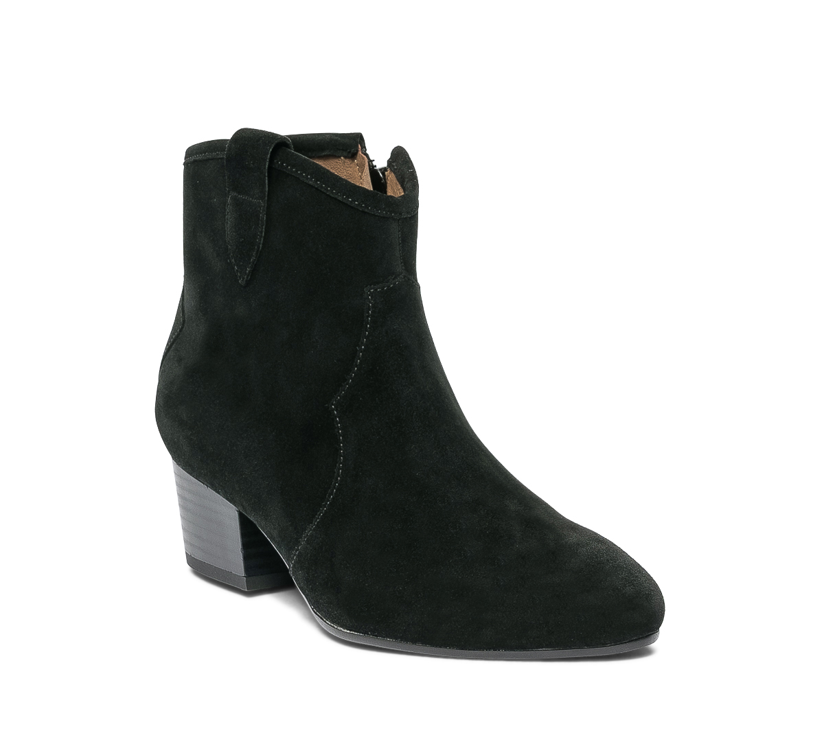 Boots western ERAM FLEX noir en cuir velours éco-conçu
