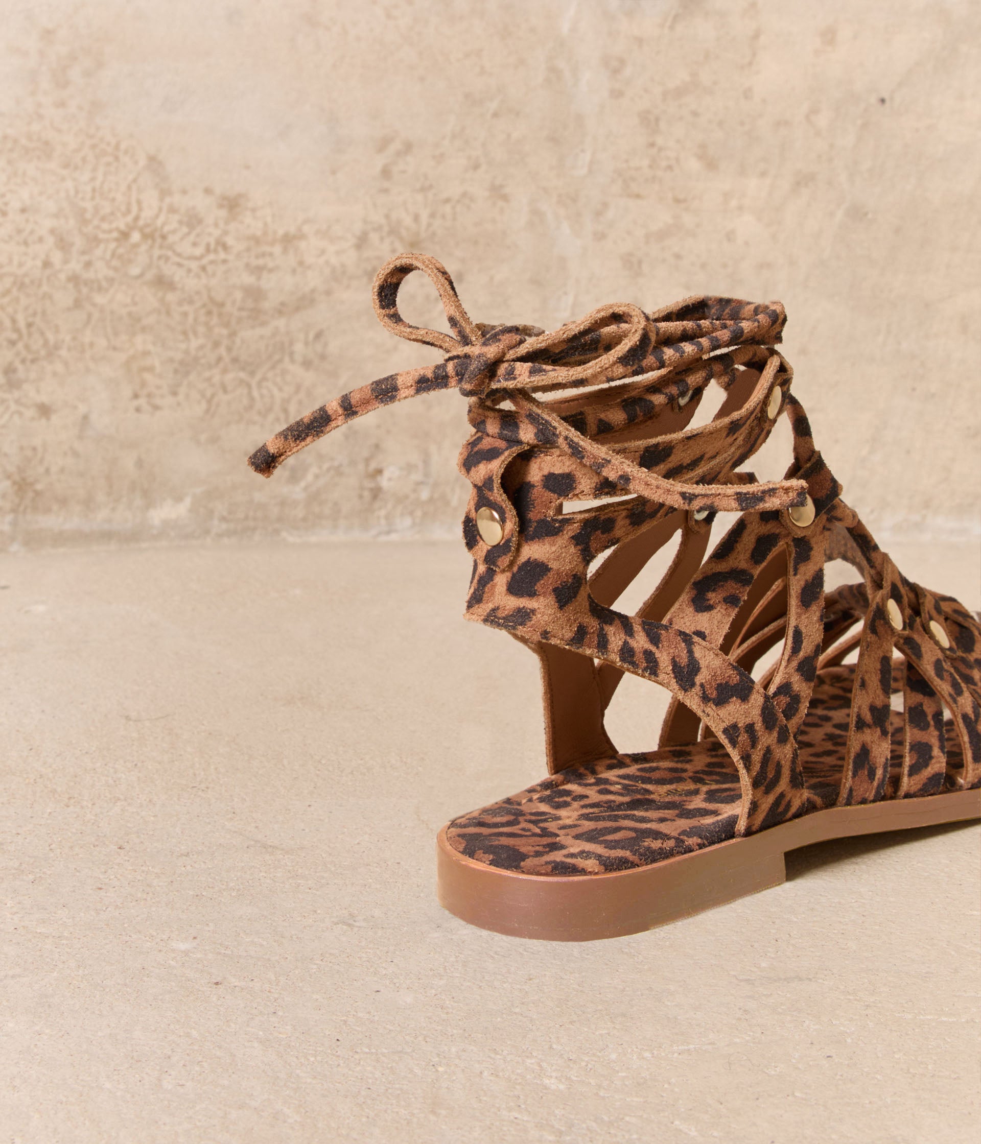 SANDALE PLATE GOLDA LEOPARD