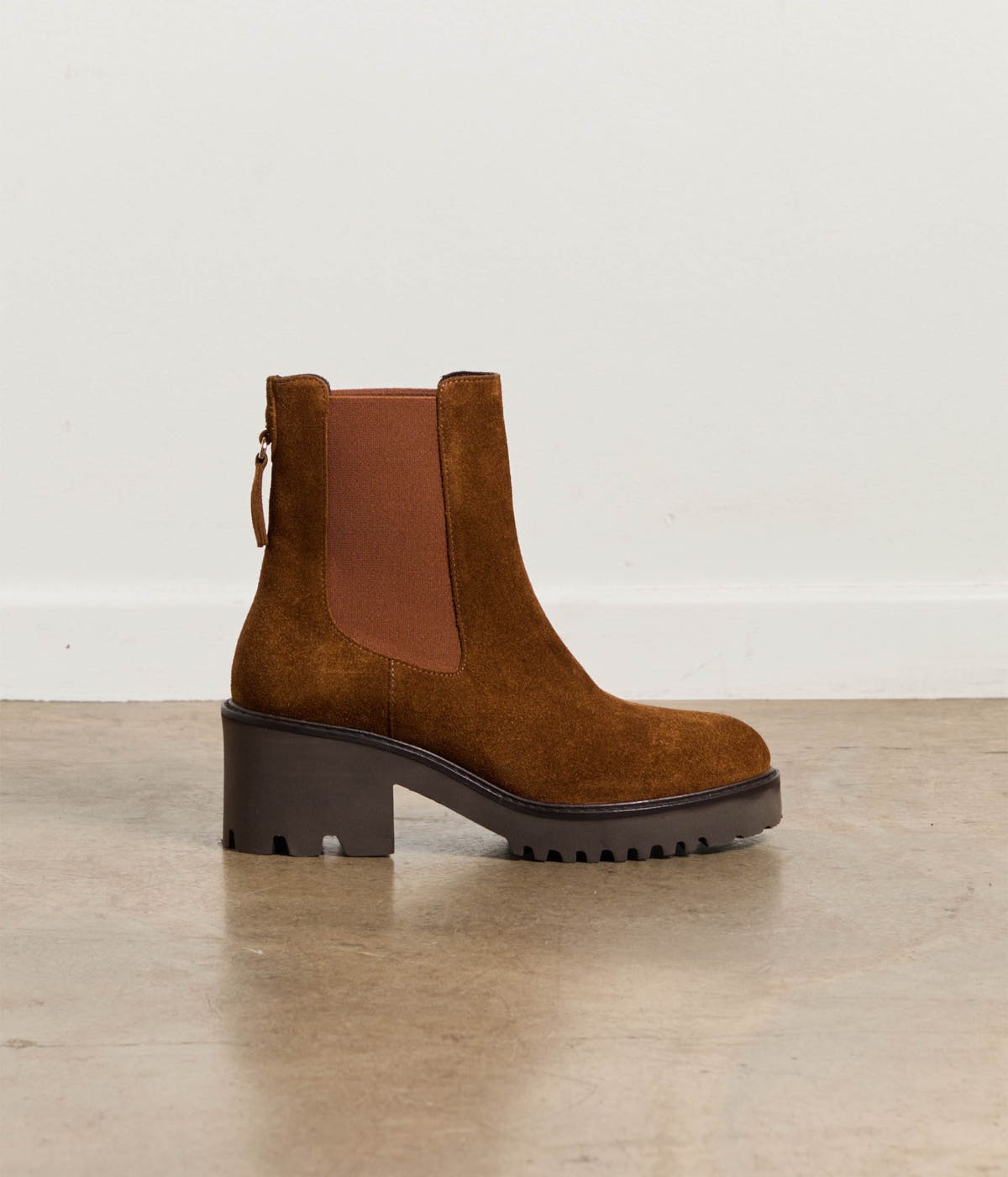 BOOTS À TALON ALPHA CAMEL