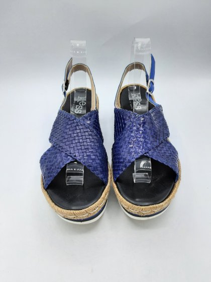 Sandales compensées KESS bleues de seconde main