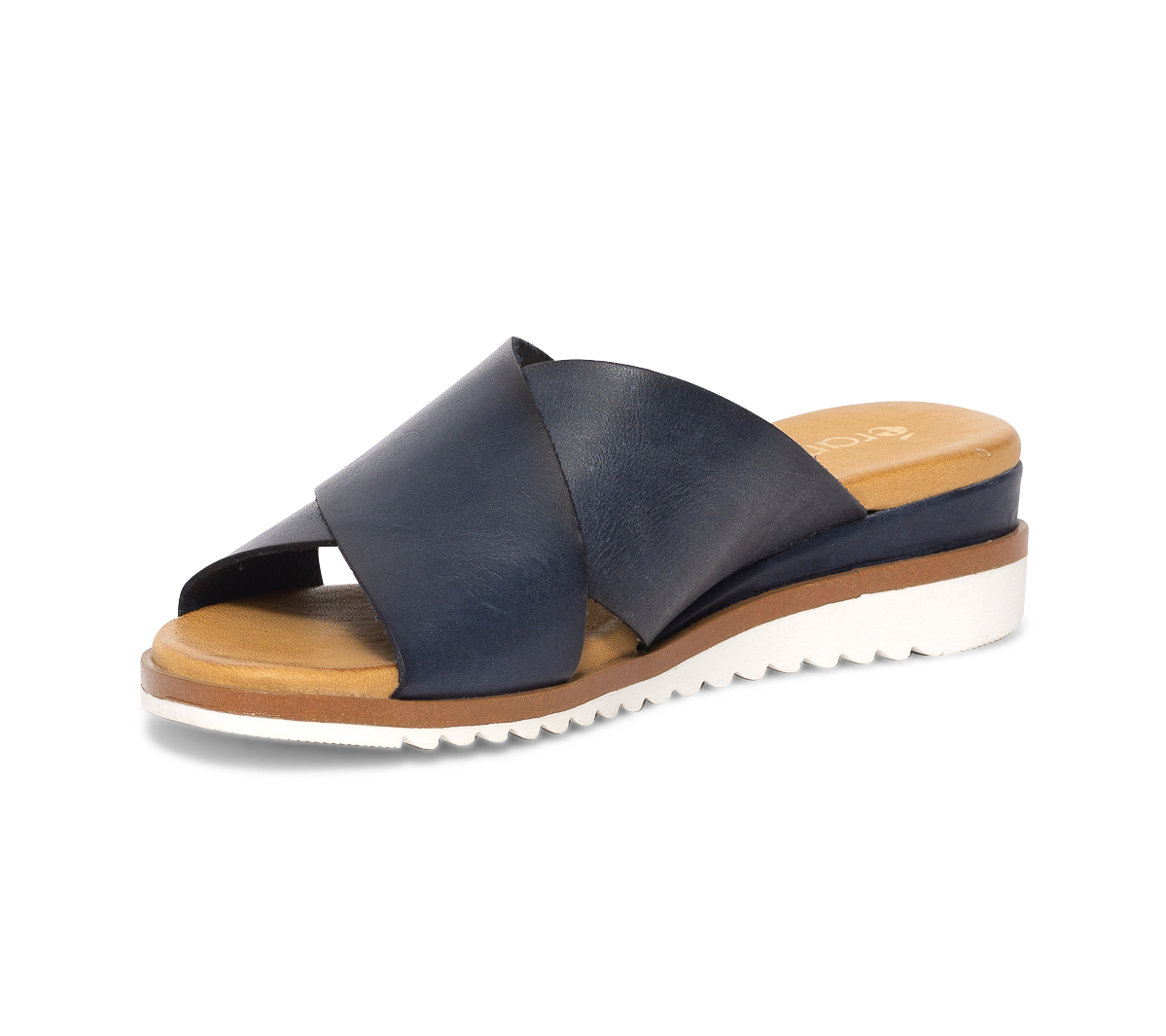 Mule bleu marine en cuir