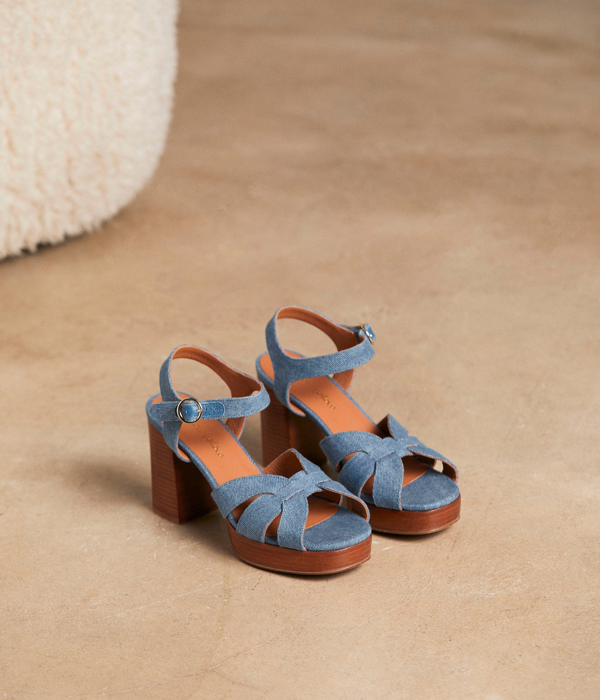 SANDALE À TALON LAURE DENIM