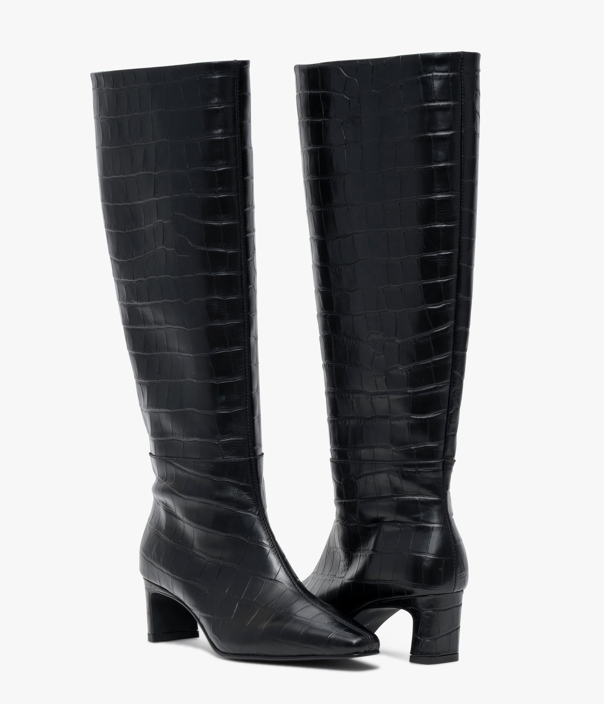 BOTTE INDIRA CROCO NOIR