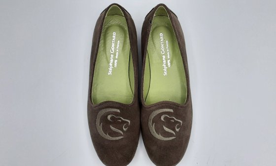 Ballerine taupe en nubuck de seconde main