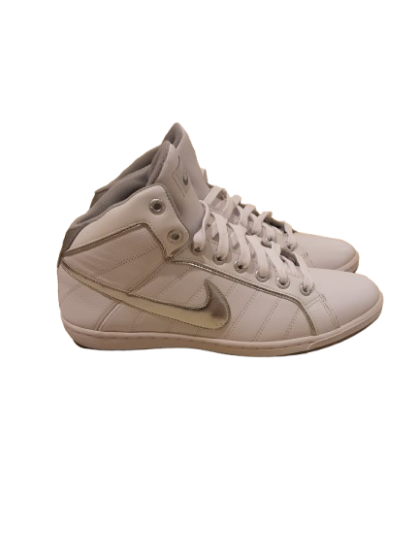 Baskets montantes blanche/argent NIKE T38 de seconde main