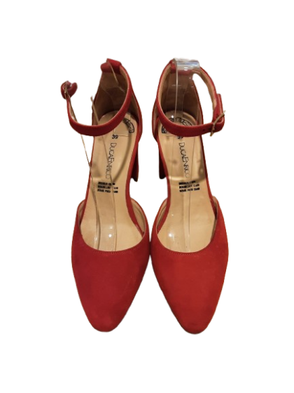 Escarpin rouge cuir velours - DuacEnrico T39 de seconde main
