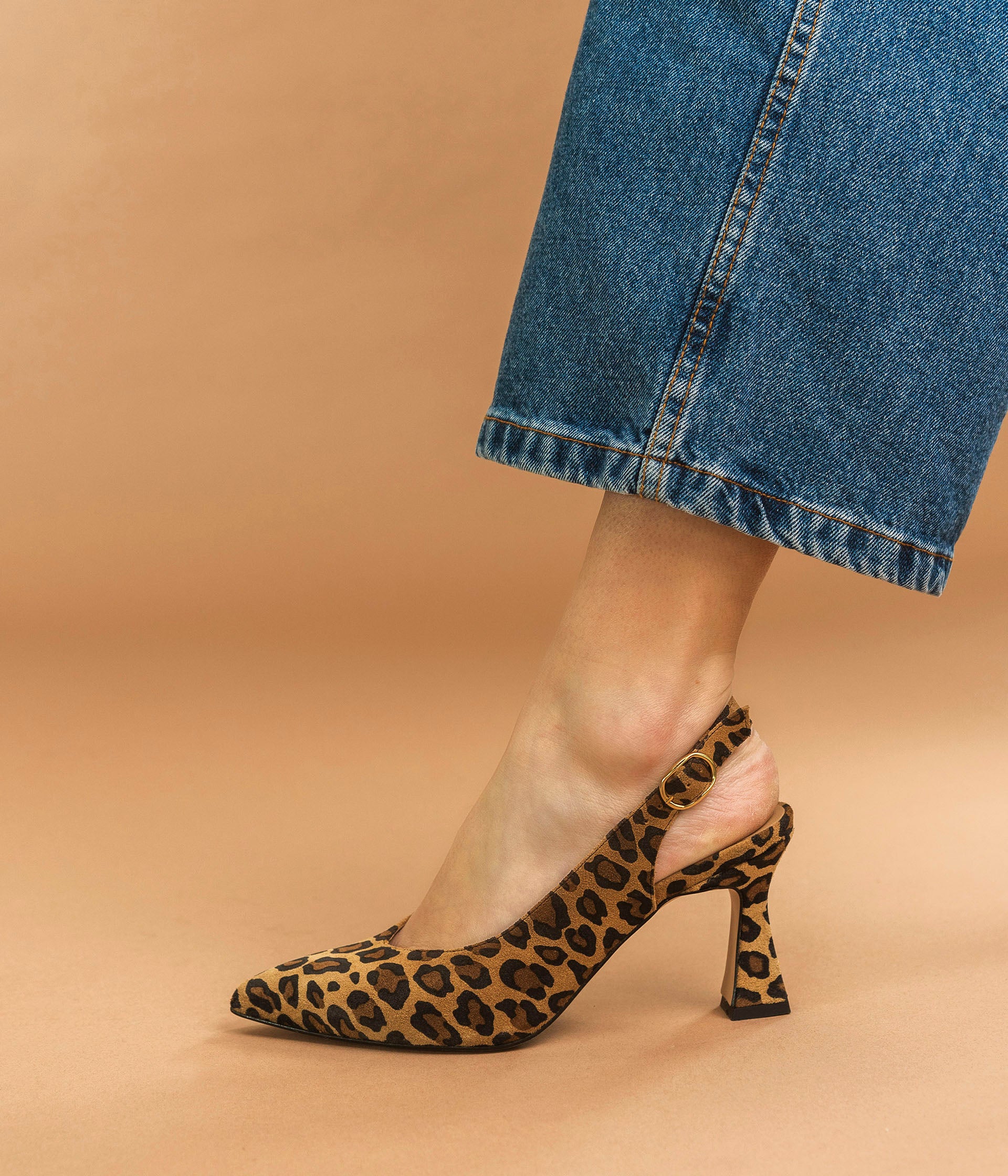 SLINGBACK DAFFY LEOPARD