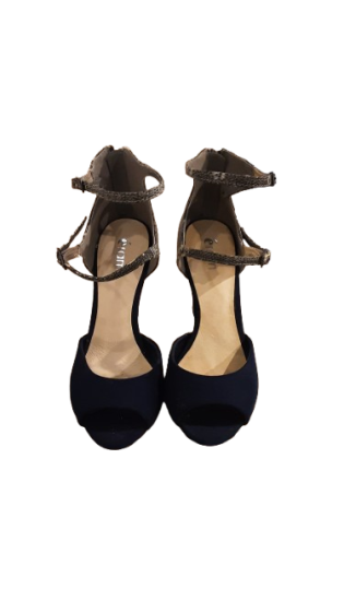 Talons opentoe bleu et gris Eram de seconde main