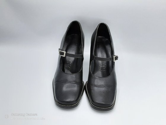Babies à talon cuir noir T.38 de seconde main