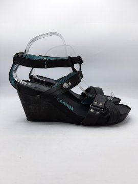 Sandales compensées PALLADIUM noires de seconde main