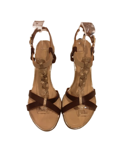 Sandale compensée dessus cuir ERAM T39 de seconde main