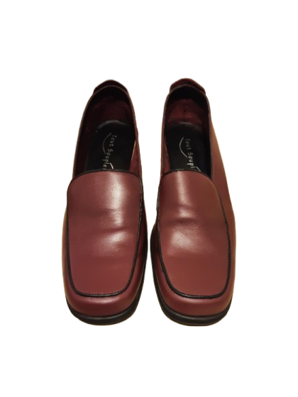 Mocassin rouge bordeaux compensée TOUT SOUPLEMENT T39 de seconde main