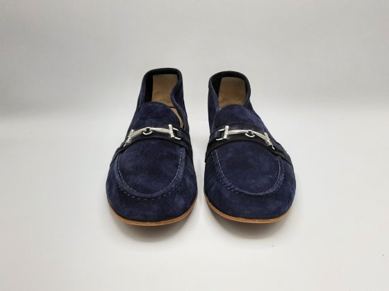 Mocassin cuir nubuck bleu marine T41 ROSEMETAL de seconde main